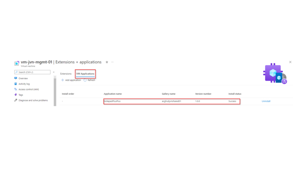 Install applications using the Azure Compute Gallery - Johan Vanneuville