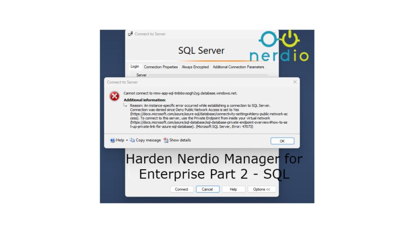 Harden Nerdio Manager for Enterprise Part 2 – SQL