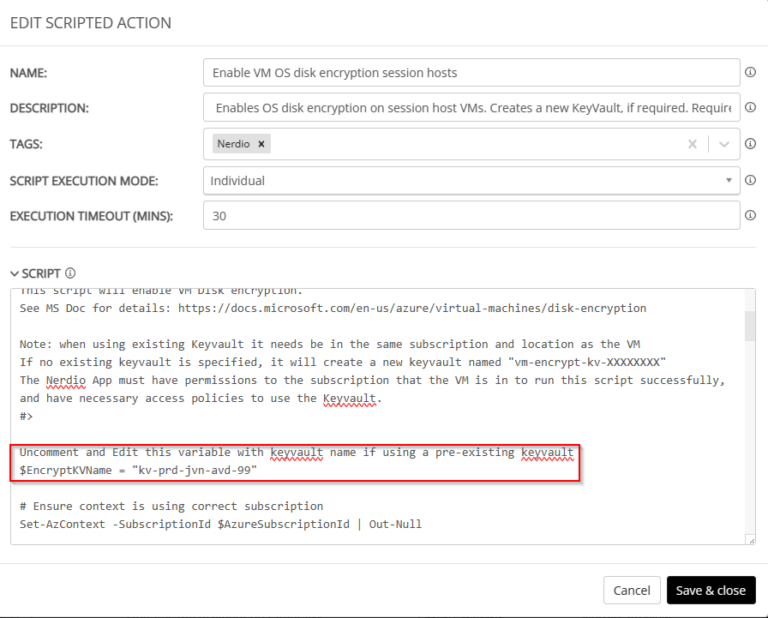 Enable Azure Disk Encryption on an AVD session host using a Nerdio ...