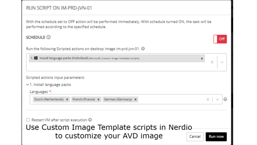 Use Custom Image Template scripts in Nerdio to customize your AVD image