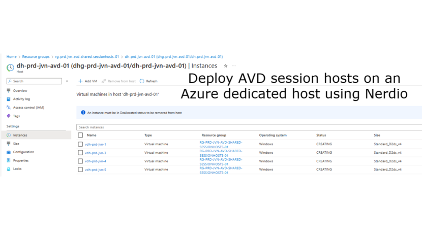 Deploy AVD session hosts on an Azure dedicated host using Nerdio