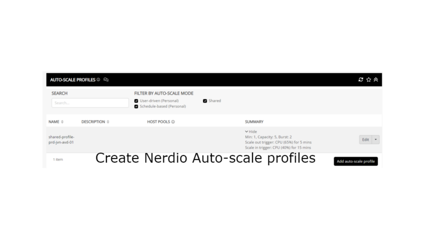 Create Nerdio Auto-scale profiles