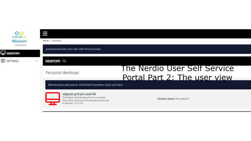 The Nerdio User Self Service Portal Part 2: The user view
