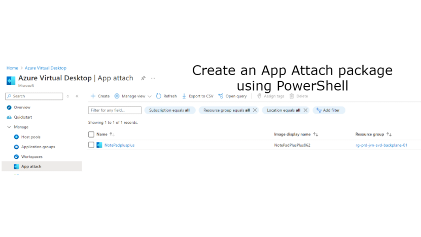 Create an App Attach package using PowerShell