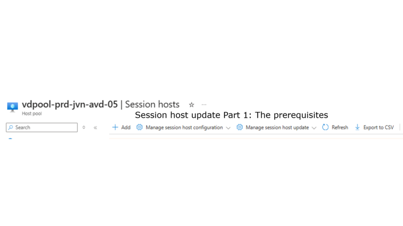 Session host update Part 1: The prerequisites