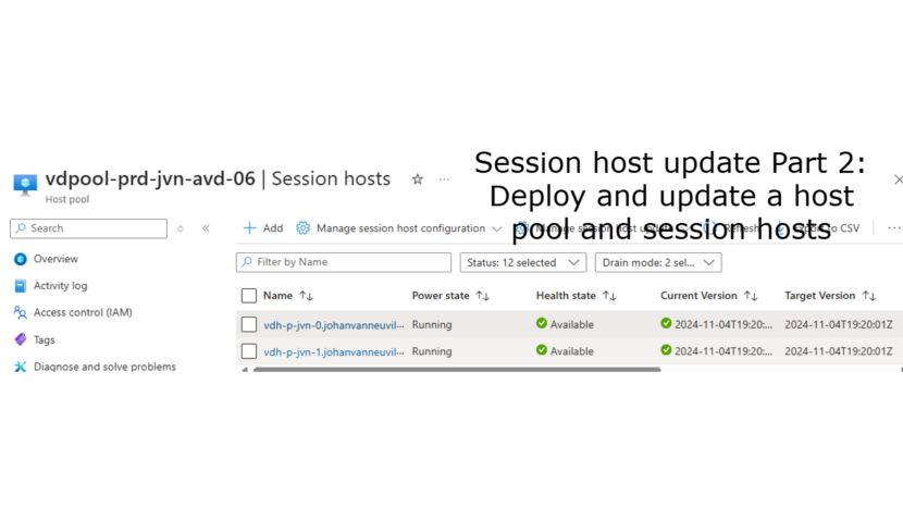 Session host update Part 2: Deploy and update a host pool and session hosts