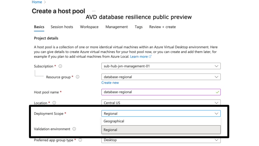 AVD database resilience public preview